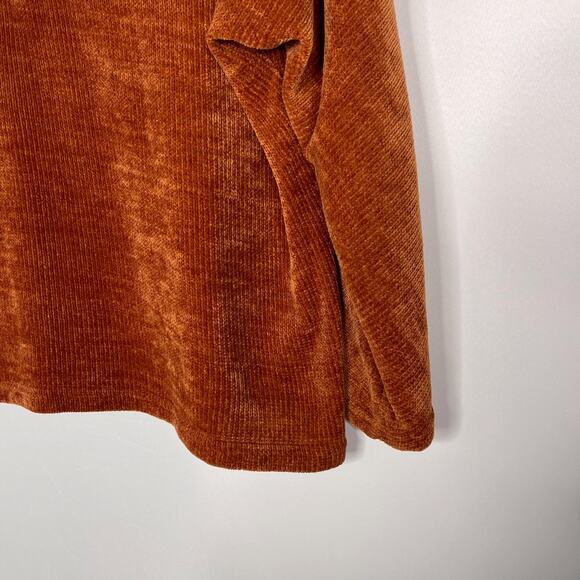 Coco + Jamieson Womens Medium M Rust Orange Chenille V Neck Sweater Pullover - Picture 4 of 8